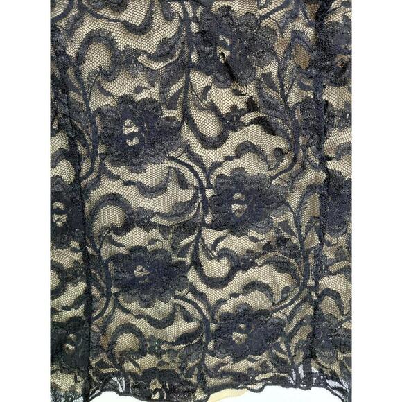 Vintage Top Womens Large Floral Mesh Lace Overlay Y2K Sexy Retro CDW USA Made - Picture 3 of 7